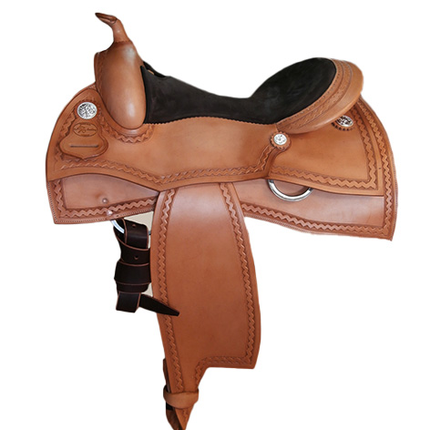 AK-Saddlery showzadel met puntige skirts 200-002 natuurkleur