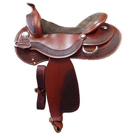 AK-Saddlery reiningzadel met afgeronde skirts 80-002 chestnut geolied